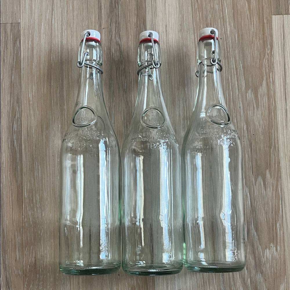 Glass Swing Top Bottles - Clear